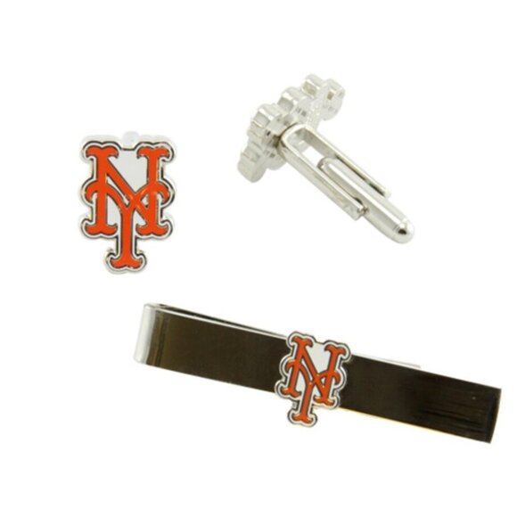 MLB New York Mets Team Logo Tie Clip & Cufflinks Baseball Gift Box - Picture 3 of 10